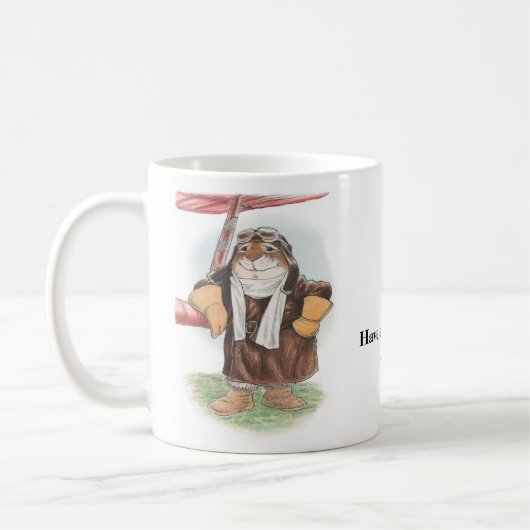 "よい日、エース"のウサギの試験マグを過して下さい コーヒーマグカップ (左)