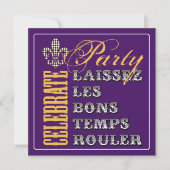 よい時ロールパーティーの紫色を許可して下さい 招待状 (正面)