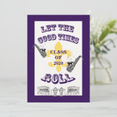 よい時ロール卒業パーティーの紫色を許可して下さい 招待状 (スタンド正面)