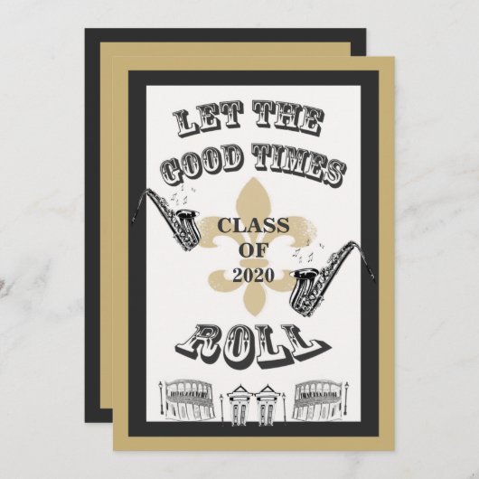 よい時ロール卒業パーティーを許可して下さい 招待状 (正面/裏面)