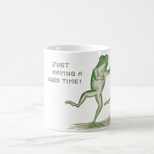よい時間のカエルのダンスのヴィンテージ コーヒーマグカップ (中央)