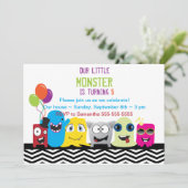 よい時間の誕生日のパーティの招待状のモンスター 招待状 (スタンド正面)