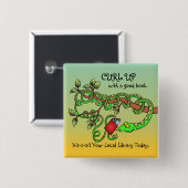 よい本とカールして下さい 缶バッジ (正面&裏面)