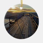 よい港のビーチのクリスマスのオーナメント セラミックオーナメント (正面)