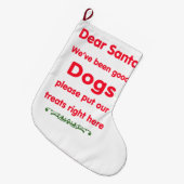 よい犬 ラージクリスマスストッキング (正面 (吊り時))