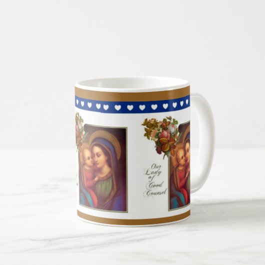 よい相談によって賛美される聖母マリアの私達の女性 コーヒーマグカップ (正面右)