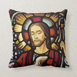 よい羊飼いの綿の装飾用クッション、16" x 16" クッション