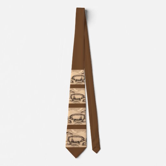 よい肉の19世紀なブタのプリントの`の繁殖動物」 ネクタイ (正面)