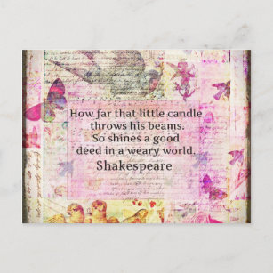 よい行為についてのシェークスピアの感動的な引用文 ポストカード