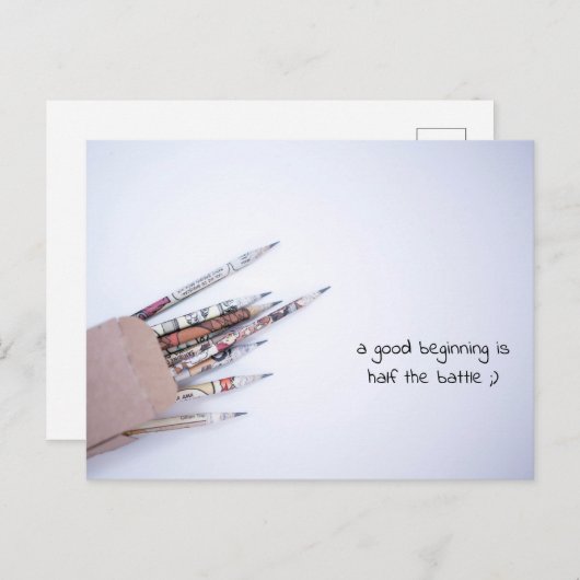 よい開始は戦い半分のです ポストカード (正面/裏面)