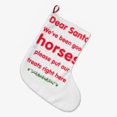よい馬 ラージクリスマスストッキング (正面 (吊り時))