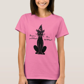 よい魔法使いの悪い魔法使いの黒猫のTシャツ Tシャツ