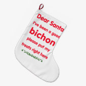 よいbichon ラージクリスマスストッキング (正面 (吊り時))