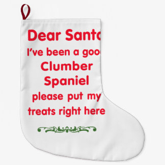 よいClumberスパニエル犬 ラージクリスマスストッキング