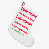 よいlabradoodle ラージクリスマスストッキング (正面 (吊り時))