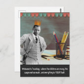 ようこそおもしろい先生ヴィンテージブラックマンポストカード ポストカード (正面/裏面)