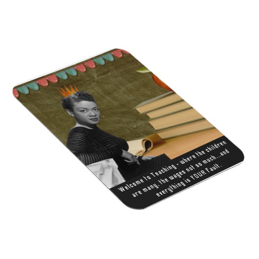 ようこそおもしろい先生ヴィンテージブラック女性 マグネット (右側)