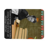 ようこそおもしろい先生ヴィンテージブラック女性 マグネット (横)