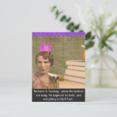 ようこそおもしろい先生ヴィンテージ女性はがき ポストカード (スタンド正面)