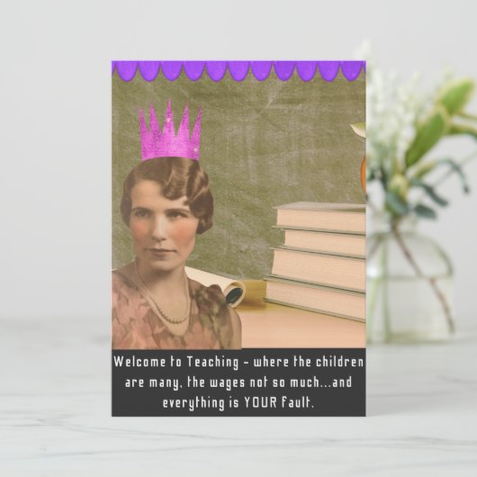 ようこそおもしろい先生ヴィンテージ女性 カード (スタンド正面)