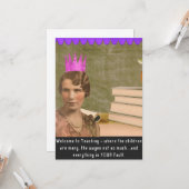 ようこそおもしろい先生ヴィンテージ女性 カード (正面/裏面インサイチュ)