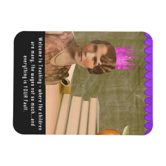 ようこそおもしろい先生ヴィンテージ女性 マグネット (横)