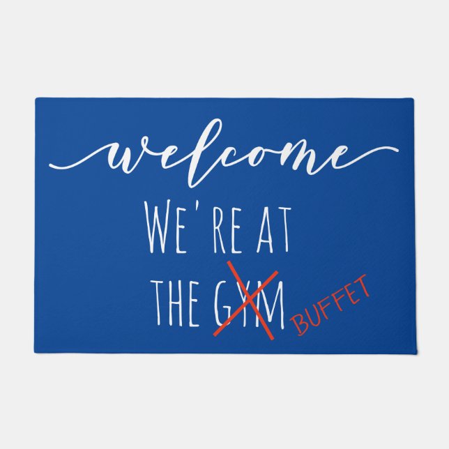 ようこそおもしろい我々はバフェットクルーズにいる ドアマット (正面)