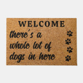 ようこそおもしろい犬の全体の多くのペット犬の恋人 ドアマット (正面)