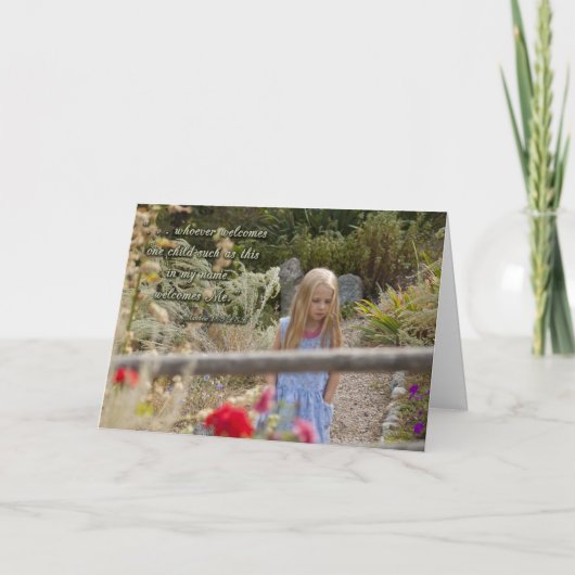 ようこそお子様ありがとうございましたグリーティングカード サンキューカード (正面)