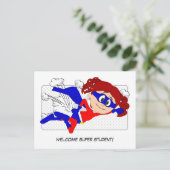 ようこそすごい学生女子はがき新学期 ポストカード (スタンド正面)