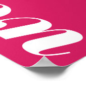 ようこそはっきりしたピンク色マゼンタレトロ結婚抽象芸術 ポスター (角)