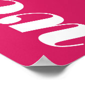 ようこそはっきりしたピンク色マゼンタレトロ結婚抽象芸術 ポスター (角)