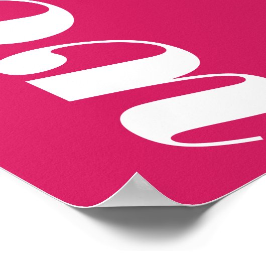 ようこそはっきりしたピンク色マゼンタレトロ結婚抽象芸術 ポスター (角)