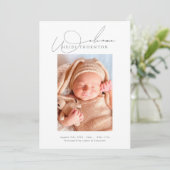 ようこそはっきりしたフレーム写真ベビーの誕生のお知らせ 案内状 (スタンド正面)