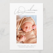 ようこそはっきりしたフレーム写真ベビーの誕生のお知らせ 案内状 (正面)