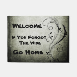 ようこそもしワインは家に帰るファンシー ドアマット