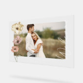 ようこそアイスランドの水の色アイスランドポピー写真 アクリルサイン (傾斜)