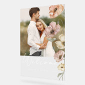 ようこそアイスランドの水の色アイスランドポピー写真 アクリルサイン (傾斜)