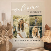 ようこそアクリルモダン3枚の写真の卒業 アクリルサイン