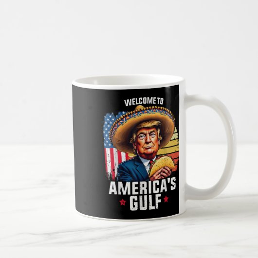 ようこそアメリカ湾へおもしろい、トランプ米州旗 コーヒーマグカップ (右)
