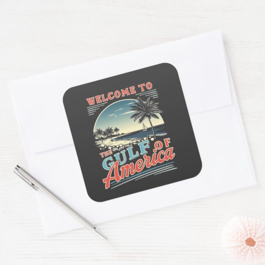 ようこそアメリカ湾トランプ スクエアシール (封筒)