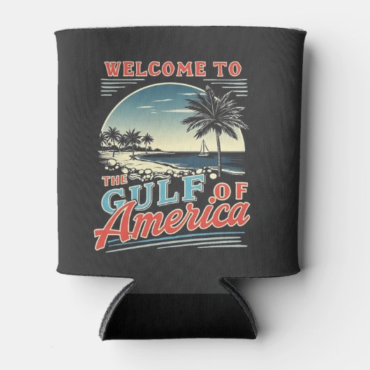 ようこそアメリカ湾トランプ 缶クーラー (正面)