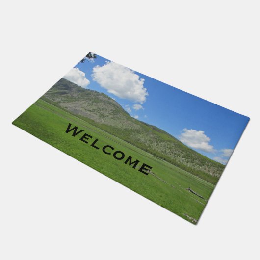 ようこそイエローストーン国立公園写真風景 ドアマット (アングル)