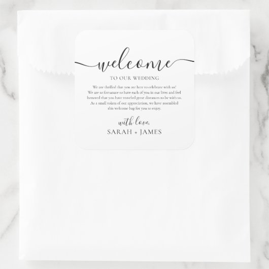 ようこそエレガントの歓迎結婚バッグへ スクエアシール (バッグ)