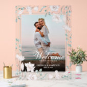 ようこそエレガントの結婚写真Magnoliaフローラ アクリルサイン (ウェディング)