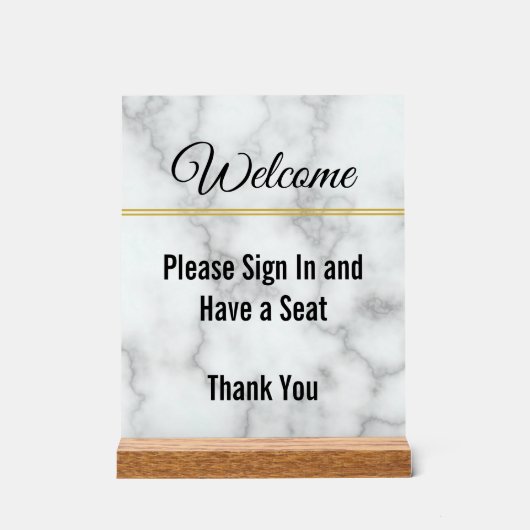 ようこそエレガントサインインしてください座席アクリル アクリルサイン (正面)