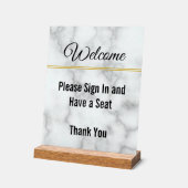 ようこそエレガントサインインしてください座席アクリル アクリルサイン (傾斜)