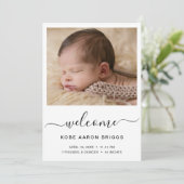 ようこそエレガントシンプルベビーフォト誕生 案内状 (スタンド正面)