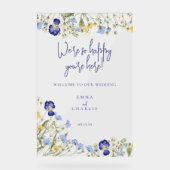 ようこそエレガントボホワイルドフラワー結婚ズ アクリルサイン (正面)