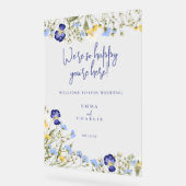 ようこそエレガントボホワイルドフラワー結婚ズ アクリルサイン (傾斜)